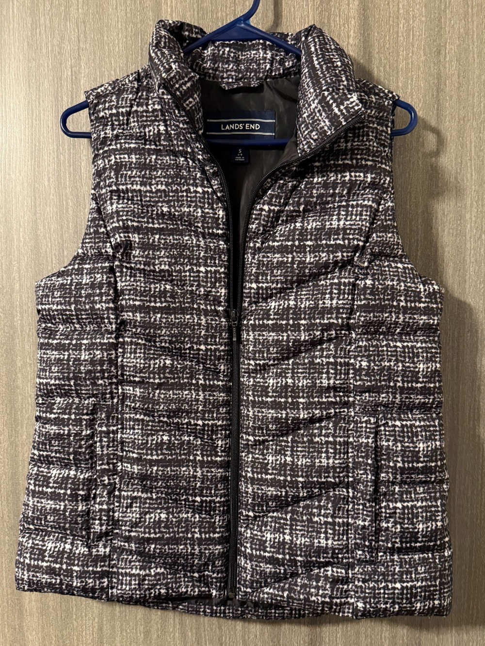 Lands' End Black Quilted Vest
